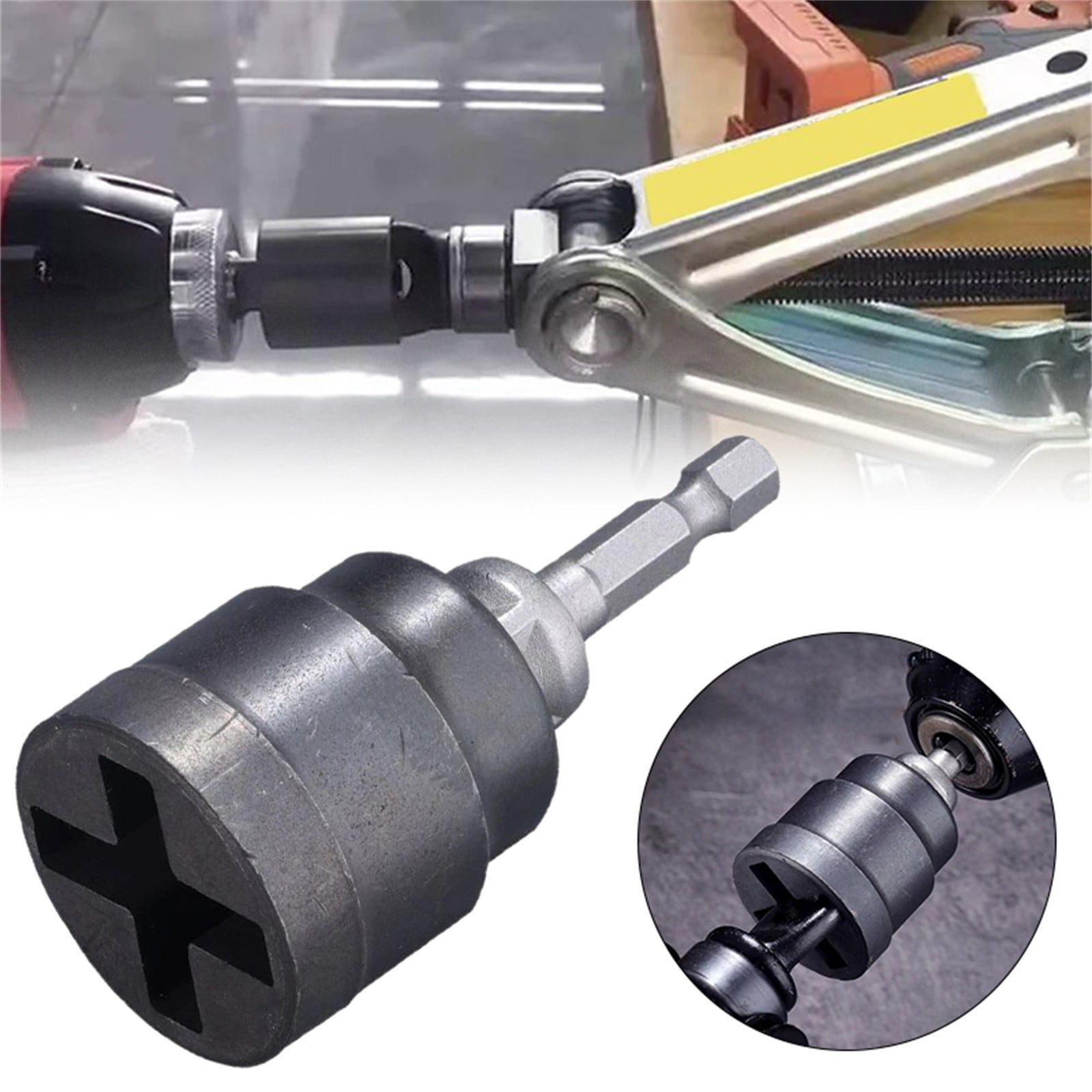 Special Socket Wrench for Jack JWDX, 1 Set of Jack Sockets Jack Socket Sleeve Adapter – Heavy Duty Stabilizer Jack Drill Adapter for Rv Trailer Vehicle – 1/2” Hex to 3/4” Square Drive Fit One Size Black - Image 2