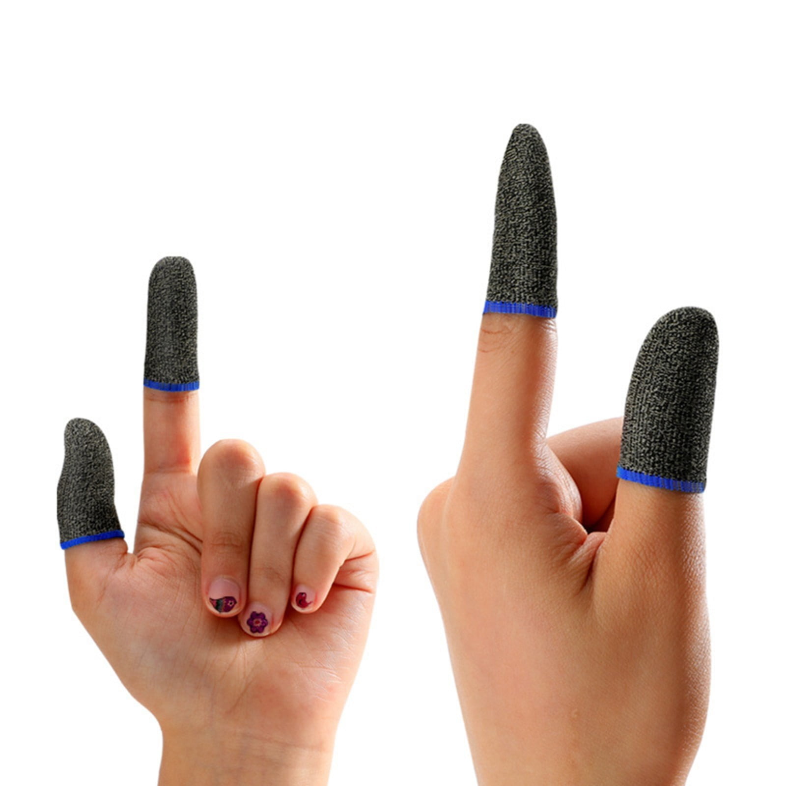 Game Finger Cots Silver Fiber Sky Blue JWDX, 1* Finger Sleeve (A Pair) 8 Pcs Anti Scratch Sensitive Screen Gaming Finger Thumb Sleeves for Enhanced Grip and on Mobile Devices One Size Sky Blue - Image 7