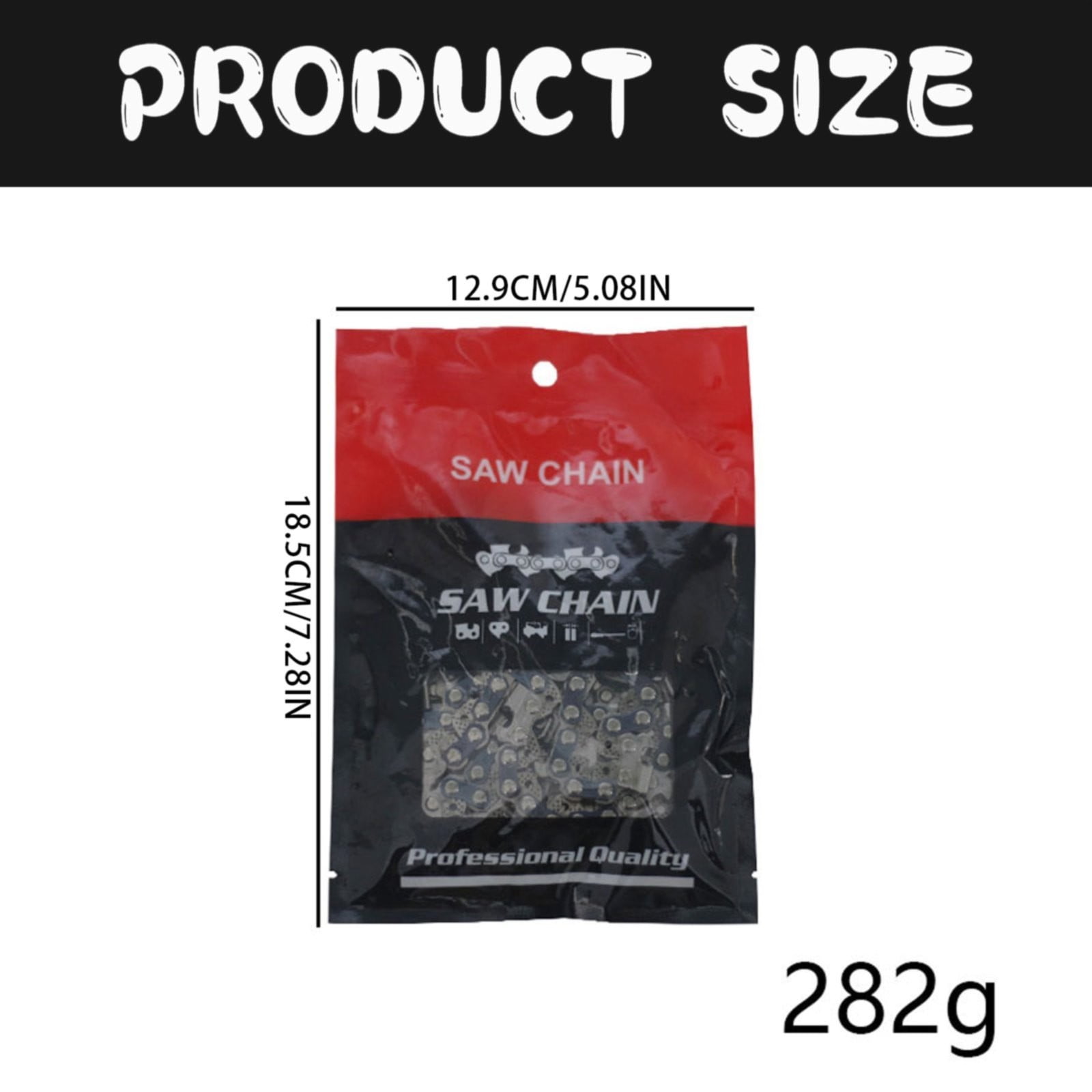 20 Inch Felling High Branch Saw Chain JWDX, a Bag of Chains 20 Inch Chain 76 Replacement Mill Chain One Size Black - Image 3