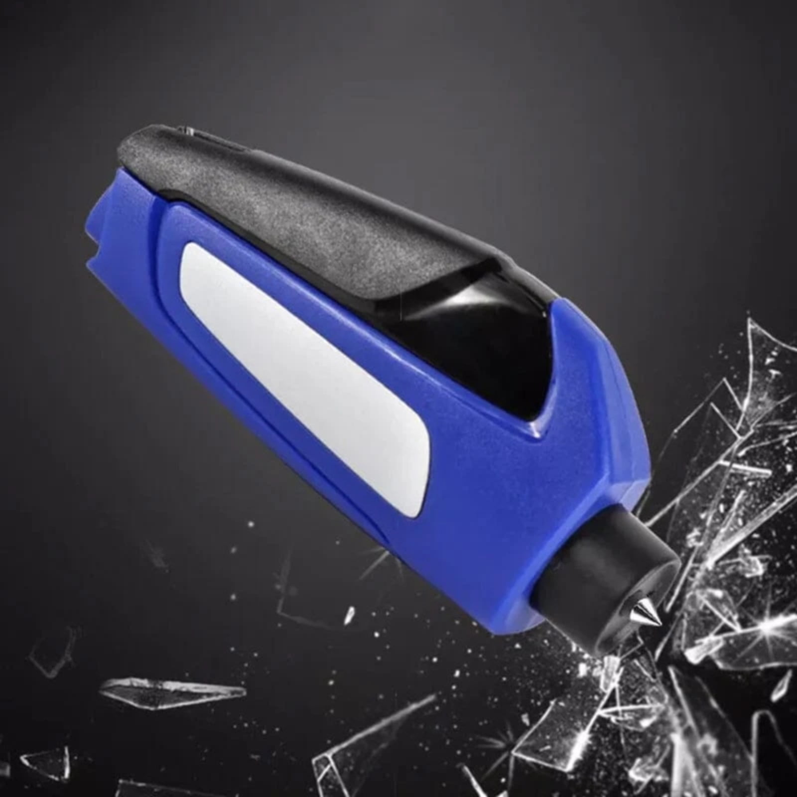 In 1 Car Window Glass Breaker Blue a JWDX, 1x Car Window Breaker Car Hammer Mini Window Belt Cutting Multi Functional Escape Hammer God Device Car Emergency Kit 3.9