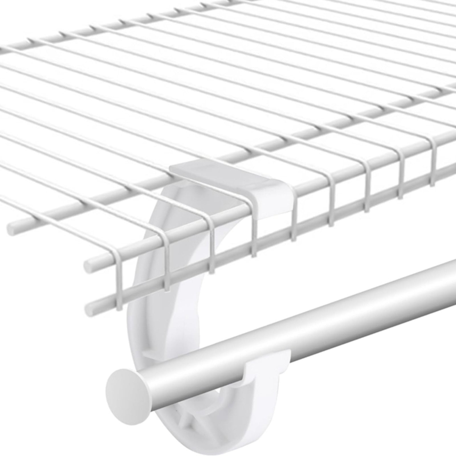 Hanging J Shape Closet Rod Bracket White 2Pc JWDX, 2Pcs Hanging Closet Rod Support Closet Shelf Rod Holder Sturdy J Shaped Closet Brackets for Hanging Clothes Cabinets Storage and Curtain One Size D - Image 4