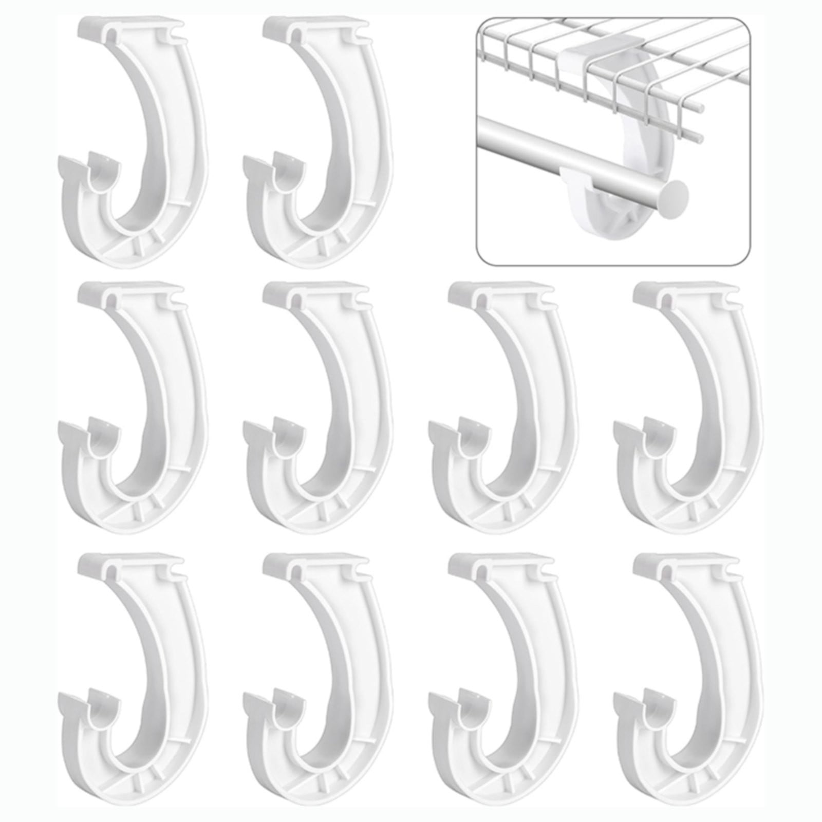 Hanging J Shape Closet Rod Bracket White 2Pc JWDX, 2Pcs Hanging Closet Rod Support Closet Shelf Rod Holder Sturdy J Shaped Closet Brackets for Hanging Clothes Cabinets Storage and Curtain One Size D - Image 6