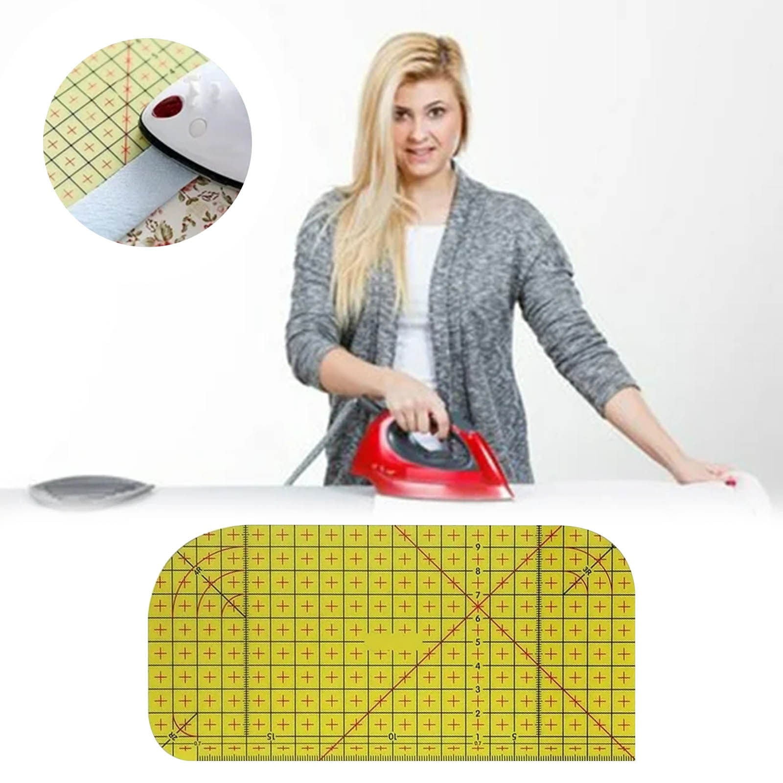 Ironing Ruler JWDX, 1*Ironing Ruler Hot Ironing Ruler Hot Ironing Measuring Ruler Patchwork Tools for Clothing Makin One Size Yellow - Image 2