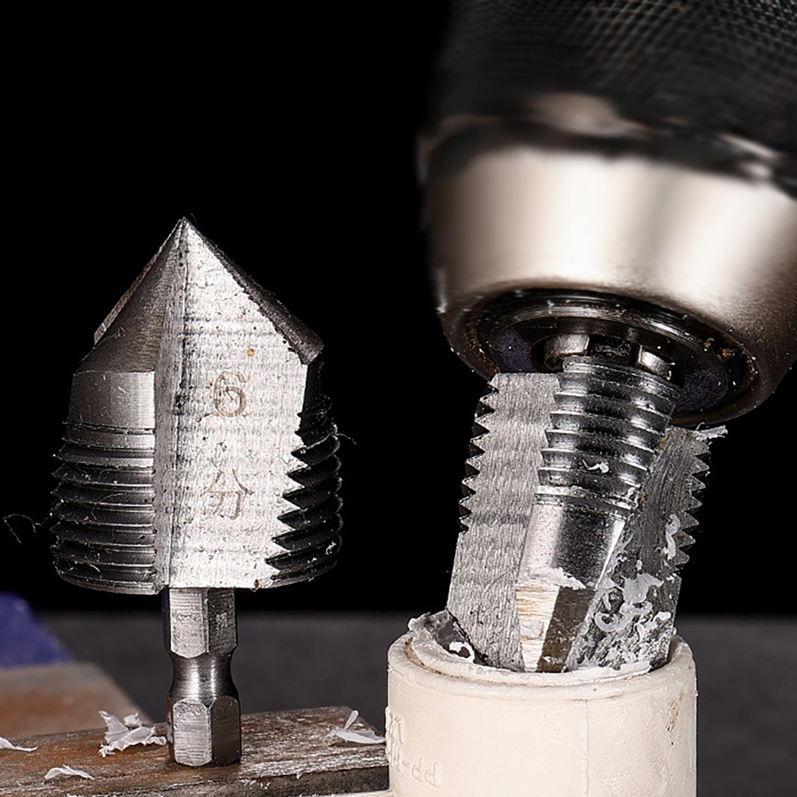 Combination Drilling Tap and Tap Drill Bit Set C JWDX, Combination Drill Tap & Tap Bit Set Screw Tapping Bit Tool for Drilling Tapping Countersinking Pipe Repair 7*4*3 B - Image 8
