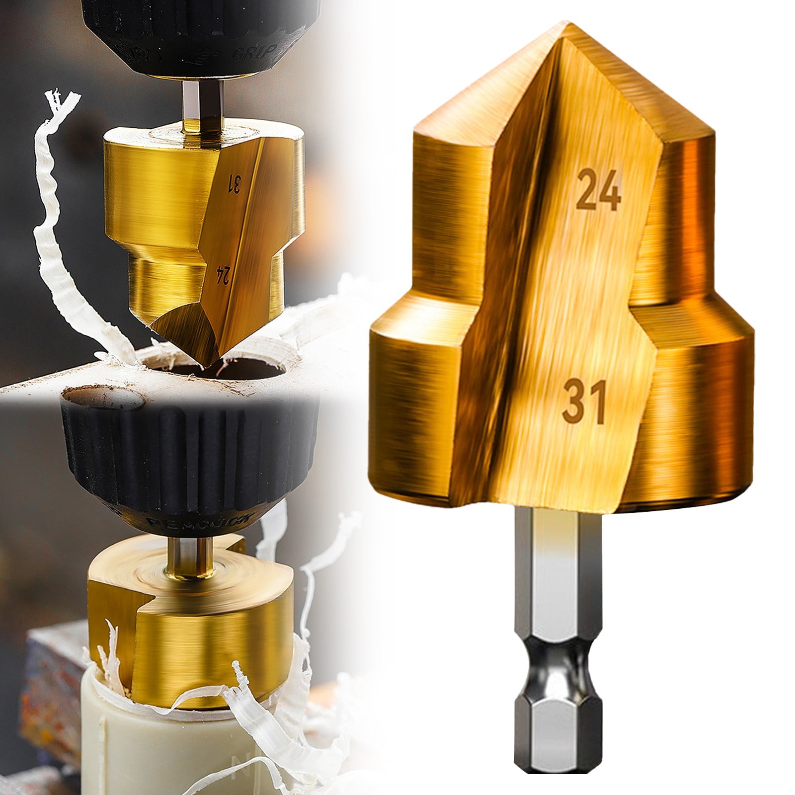 Combination Drilling Tap and Tap Drill Bit Set C JWDX, Combination Drill Tap & Tap Bit Set Screw Tapping Bit Tool for Drilling Tapping Countersinking Pipe Repair 7*4*4 C - Image 2