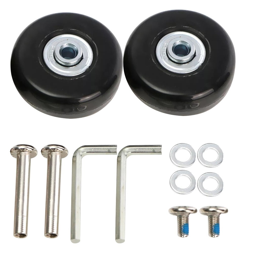 JWDX, 1 Pair of Wheels (Two) Replacement Wheels for Suitcase Rubber Wheels Replacement Wheels Wheel for Trolley Hard Case Wheels with 1 Pairs of 6 Mm Ball Bearings Spare Parts Kit One Size Black - Image 3