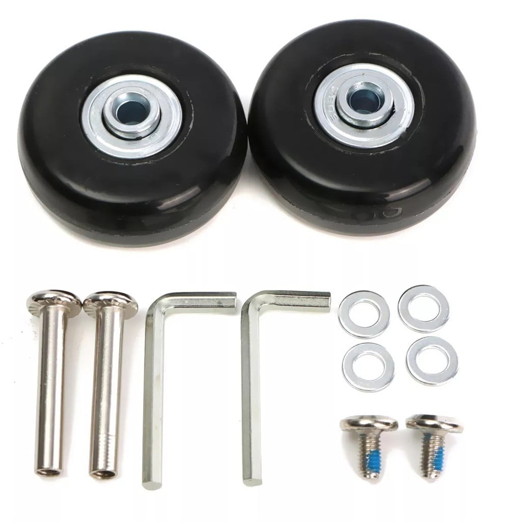 JWDX, 1 Pair of Wheels (Two) Replacement Wheels for Suitcase Rubber Wheels Replacement Wheels Wheel for Trolley Hard Case Wheels with 1 Pairs of 6 Mm Ball Bearings Spare Parts Kit One Size Black - Image 4