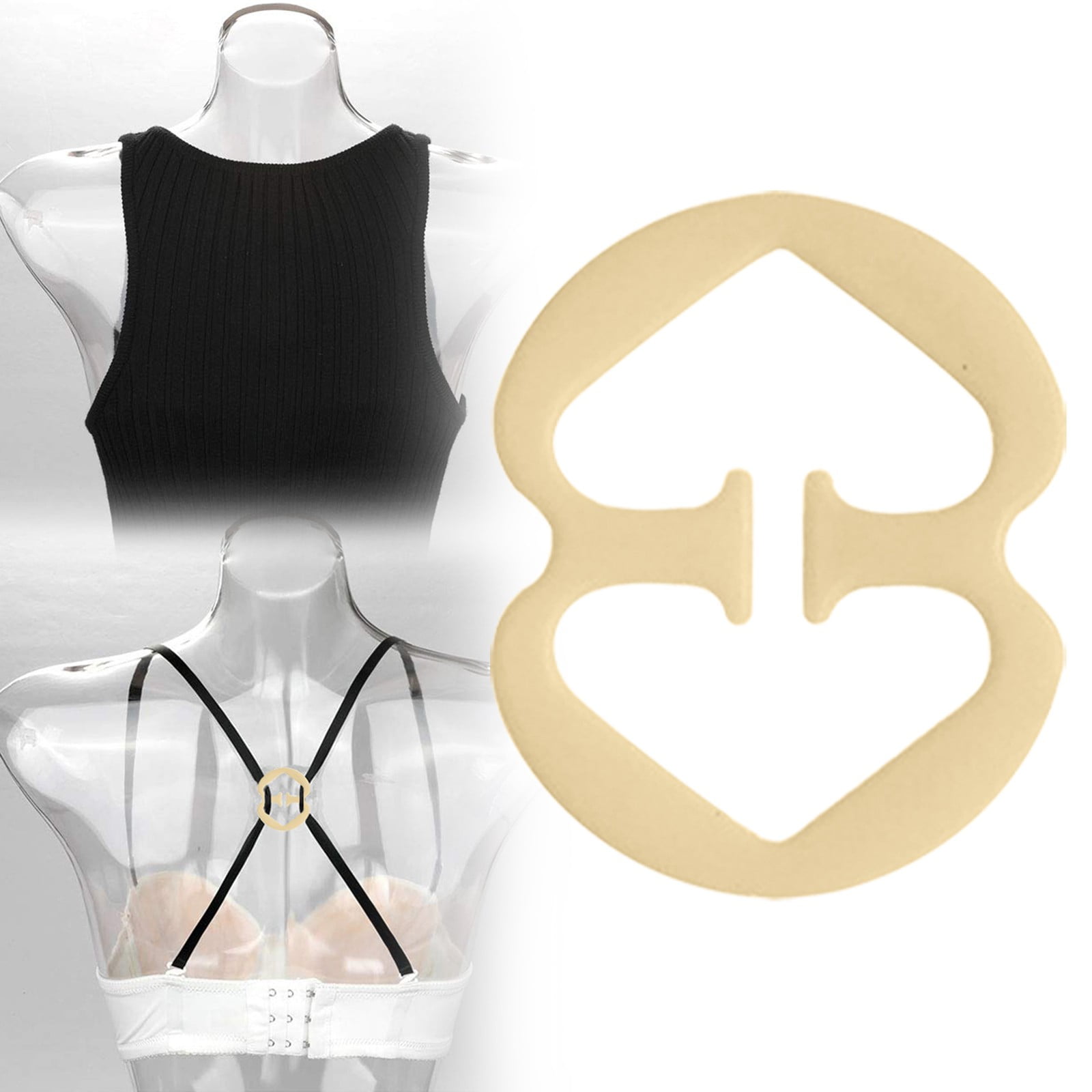 Invisible Underwear Anti-Slip Buckle JWDX, 1 Anti-Slip Buckle*10 1Pcs Bra Fastener Ergonomic Design Multi Function Plastic Women Bra Straps Holder Sewing One Size*10 Beige*10 - Image 4