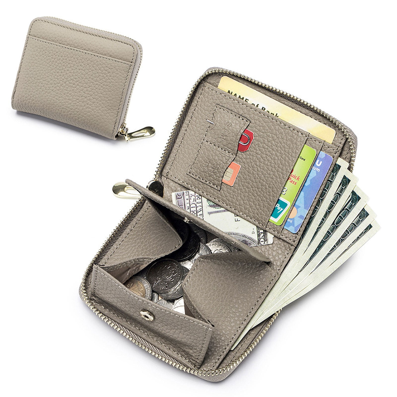 Multifunctional Wallet B JWDX, 1 Wallet Women's Wallet Rfid Blocking Mini Pocket Purse Card Holder Purse with Zipper Pocket Ladies Credit Card Holder One Size B - Image 2