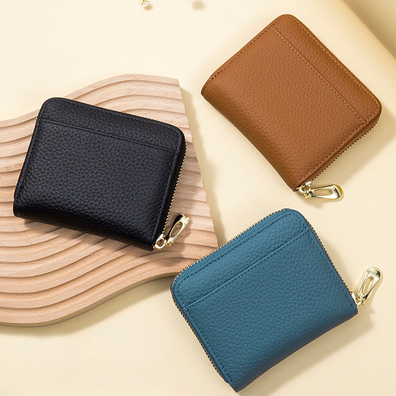 Multifunctional Wallet B JWDX, 1 Wallet Women's Wallet Rfid Blocking Mini Pocket Purse Card Holder Purse with Zipper Pocket Ladies Credit Card Holder One Size Black - Image 4