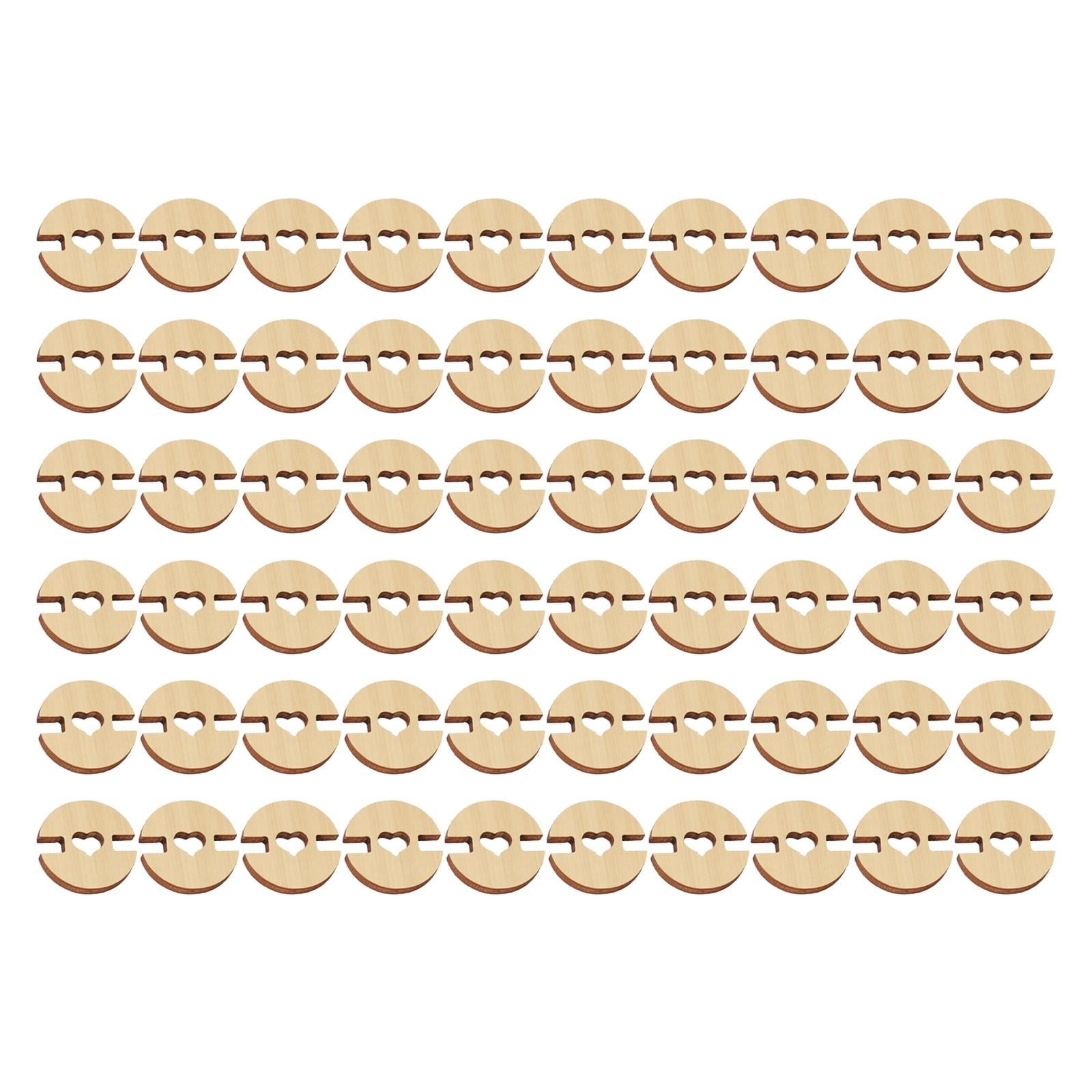 JWDX, 50/60/100 Buttons 50/60/100 Pcs Buttons for Hats Wooden Handmade Buttons Removable Love Button Crafts Faux Fastener Holder Sewing Clothing Accessories for Knitting Crochet One Size AA - Image 1