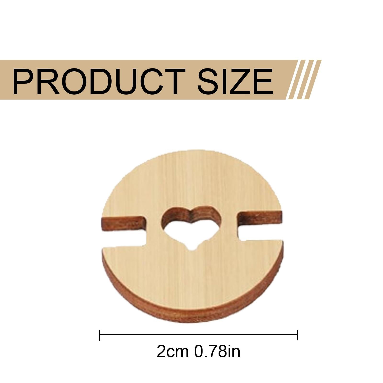 JWDX, 50/60/100 Buttons 50/60/100 Pcs Buttons for Hats Wooden Handmade Buttons Removable Love Button Crafts Faux Fastener Holder Sewing Clothing Accessories for Knitting Crochet One Size CA - Image 3