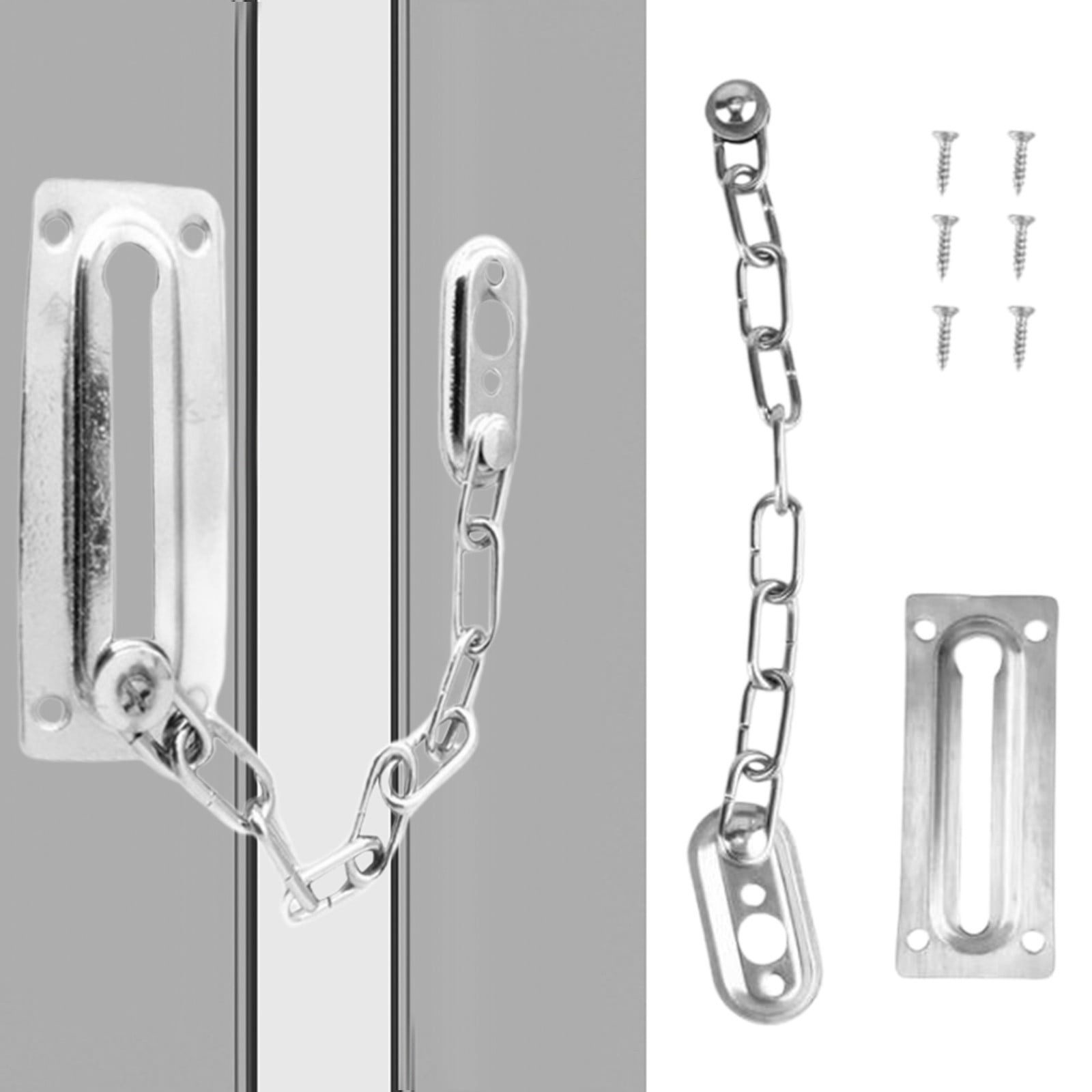 Anti-Theft Door Chain JWDX, 1 Anti-Hotlink Door Chain Lock Stainless Chain Guard Heavy Duty Door One Size Silver - Image 2