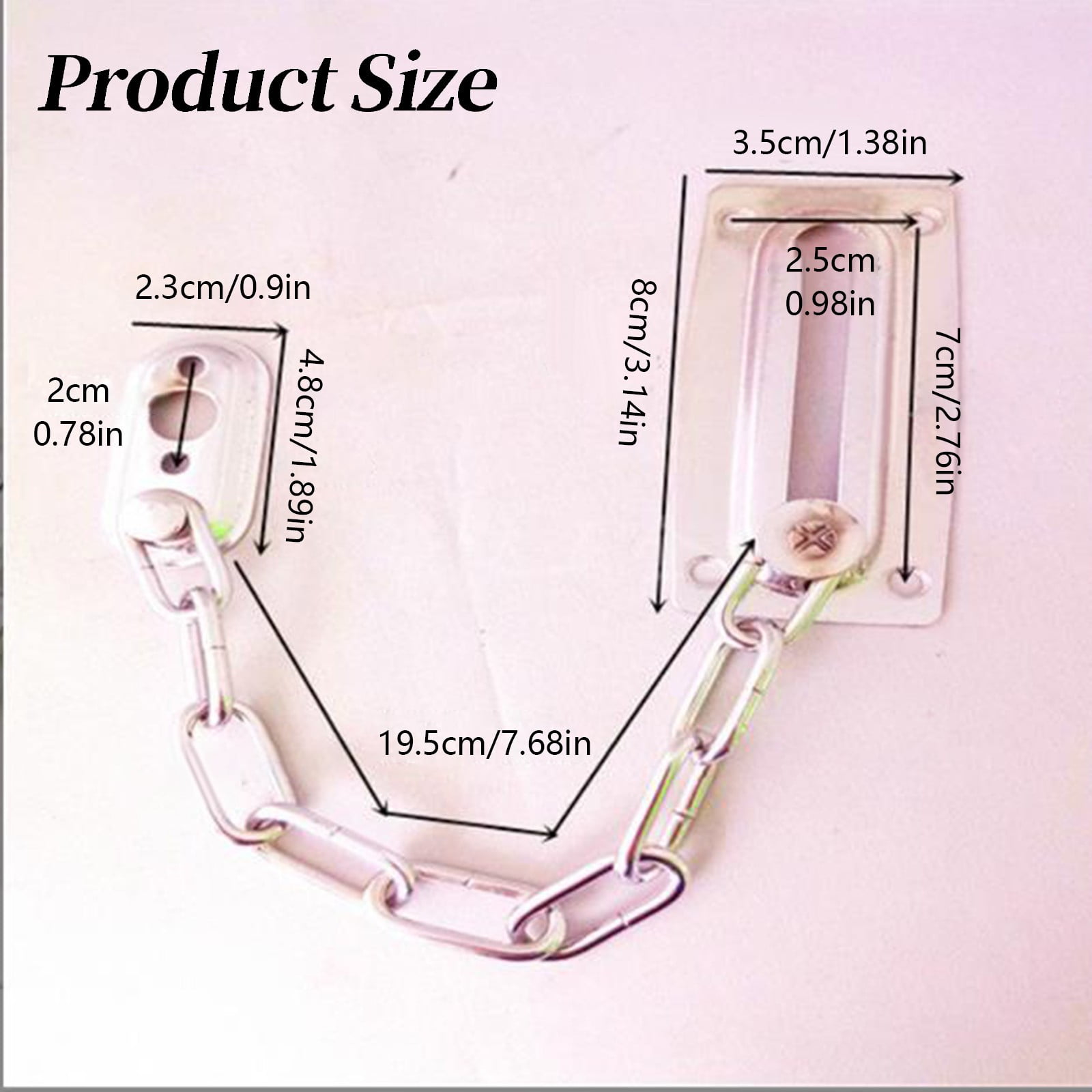 Anti-Theft Door Chain JWDX, 1 Anti-Hotlink Door Chain Lock Stainless Chain Guard Heavy Duty Door One Size Silver - Image 3