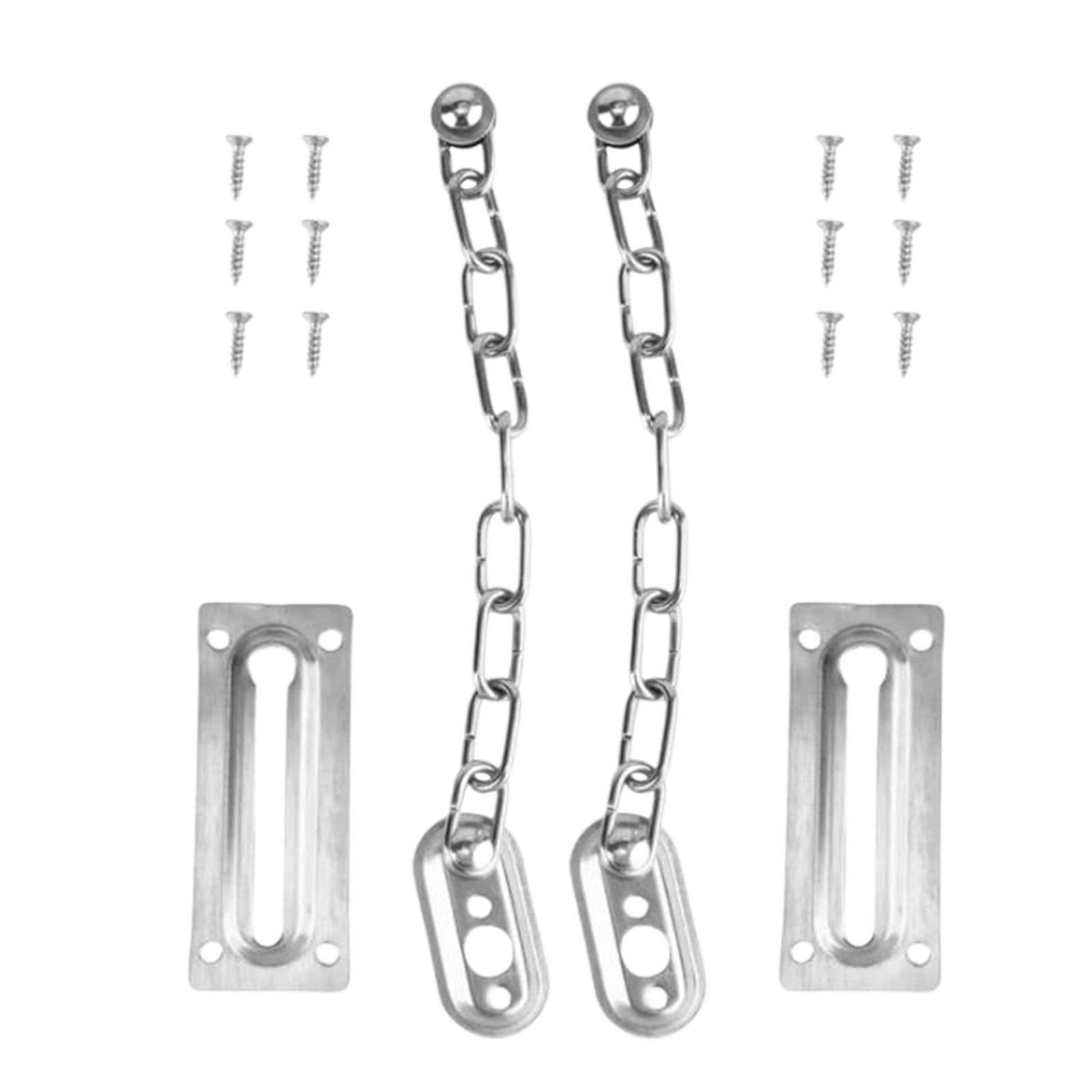 Anti-Theft Door Chain JWDX, 1 Anti-Hotlink Door Chain Lock Stainless Chain Guard Heavy Duty Door One Size Silver - Image 5
