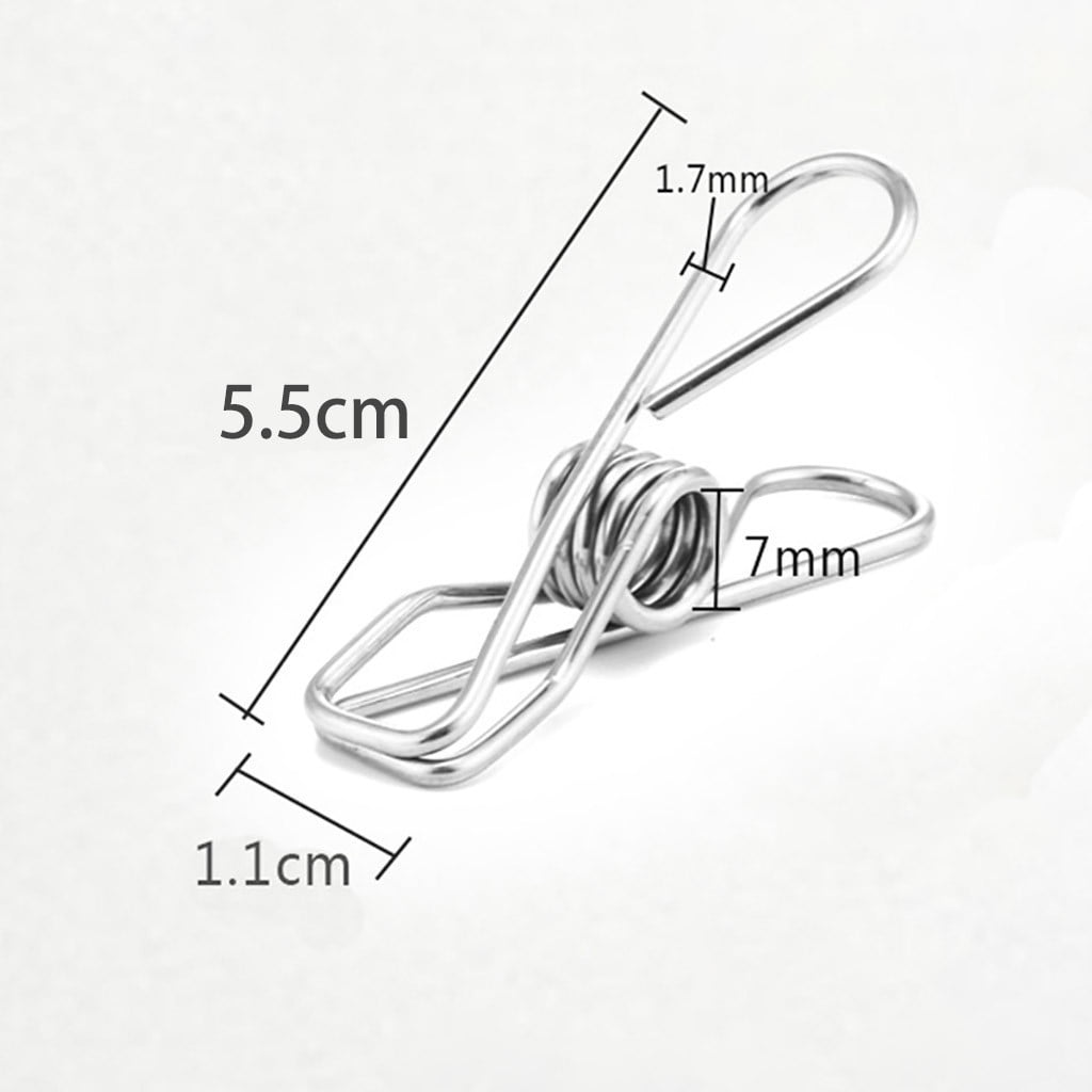 Clothespins 20Pcs 5.5Cm Opp Bag JWDX, 20 * Outdoor Camping Clothes Drying Rack Clip Hanging Outdoor Travel Windproof Clothes Line Drying Rack Clamp 20Pcs One Size Silver - Image 3