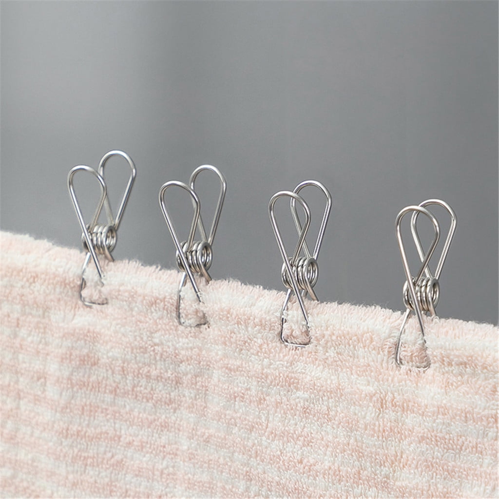 Clothespins 20Pcs 5.5Cm Opp Bag JWDX, 20 * Outdoor Camping Clothes Drying Rack Clip Hanging Outdoor Travel Windproof Clothes Line Drying Rack Clamp 20Pcs One Size Silver - Image 4