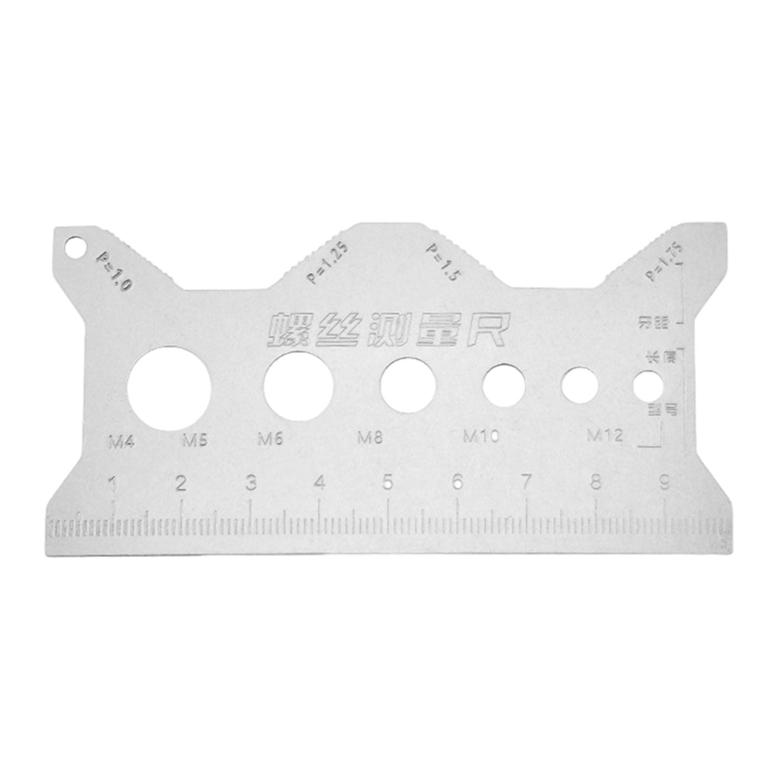 Screw Measuring Tape JWDX, 1 Measuring Ruler Precisions Screw Gauges Accurate Measurement Tool Screw Measuring Card Portable Screw Size Measuring for 4Mm/5Mm One Size Silver - Image 1
