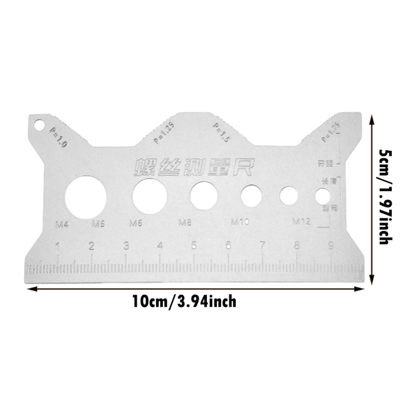 Screw Measuring Tape JWDX, 1 Measuring Ruler Precisions Screw Gauges Accurate Measurement Tool Screw Measuring Card Portable Screw Size Measuring for 4Mm/5Mm One Size Silver - Image 3