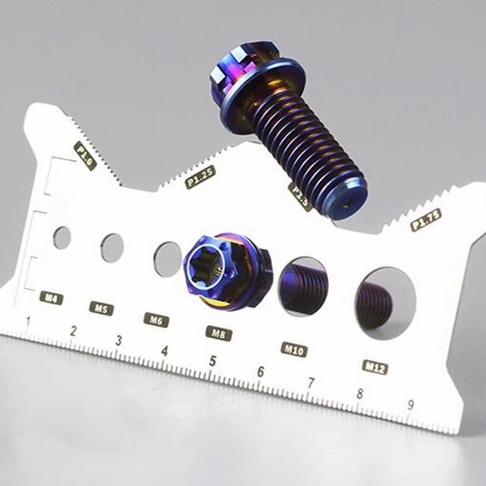 Screw Measuring Tape JWDX, 1 Measuring Ruler Precisions Screw Gauges Accurate Measurement Tool Screw Measuring Card Portable Screw Size Measuring for 4Mm/5Mm One Size Silver - Image 4