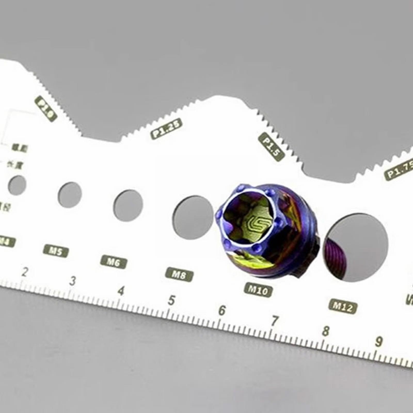 Screw Measuring Tape JWDX, 1 Measuring Ruler Precisions Screw Gauges Accurate Measurement Tool Screw Measuring Card Portable Screw Size Measuring for 4Mm/5Mm One Size Silver - Image 6
