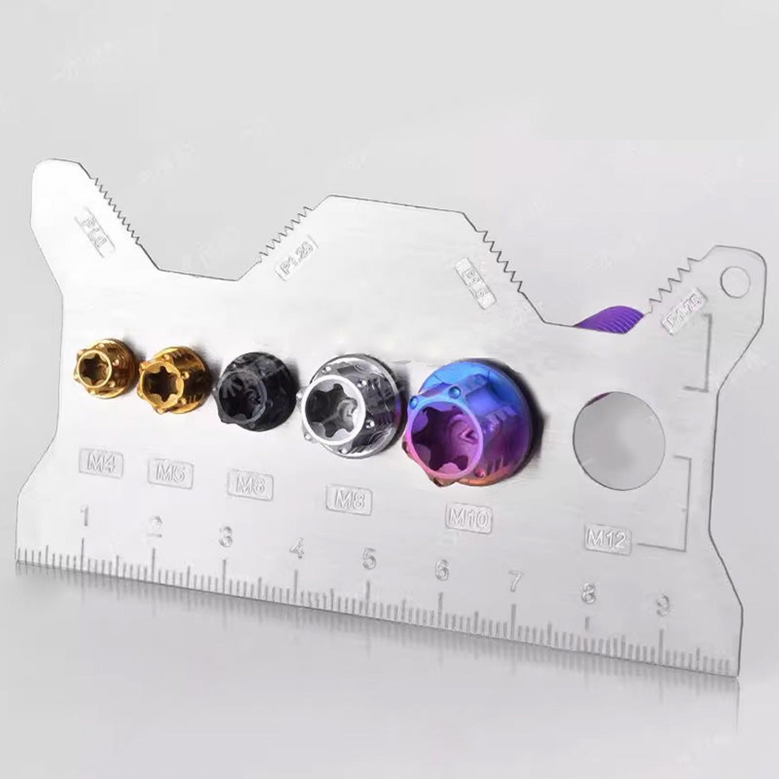 Screw Measuring Tape JWDX, 1 Measuring Ruler Precisions Screw Gauges Accurate Measurement Tool Screw Measuring Card Portable Screw Size Measuring for 4Mm/5Mm One Size Silver - Image 7