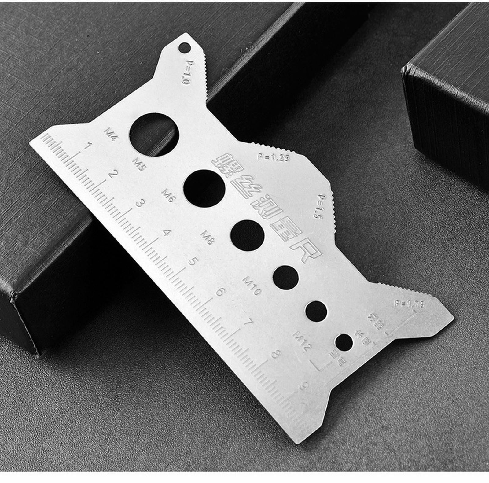 Screw Measuring Tape JWDX, 1 Measuring Ruler Precisions Screw Gauges Accurate Measurement Tool Screw Measuring Card Portable Screw Size Measuring for 4Mm/5Mm One Size Silver - Image 8