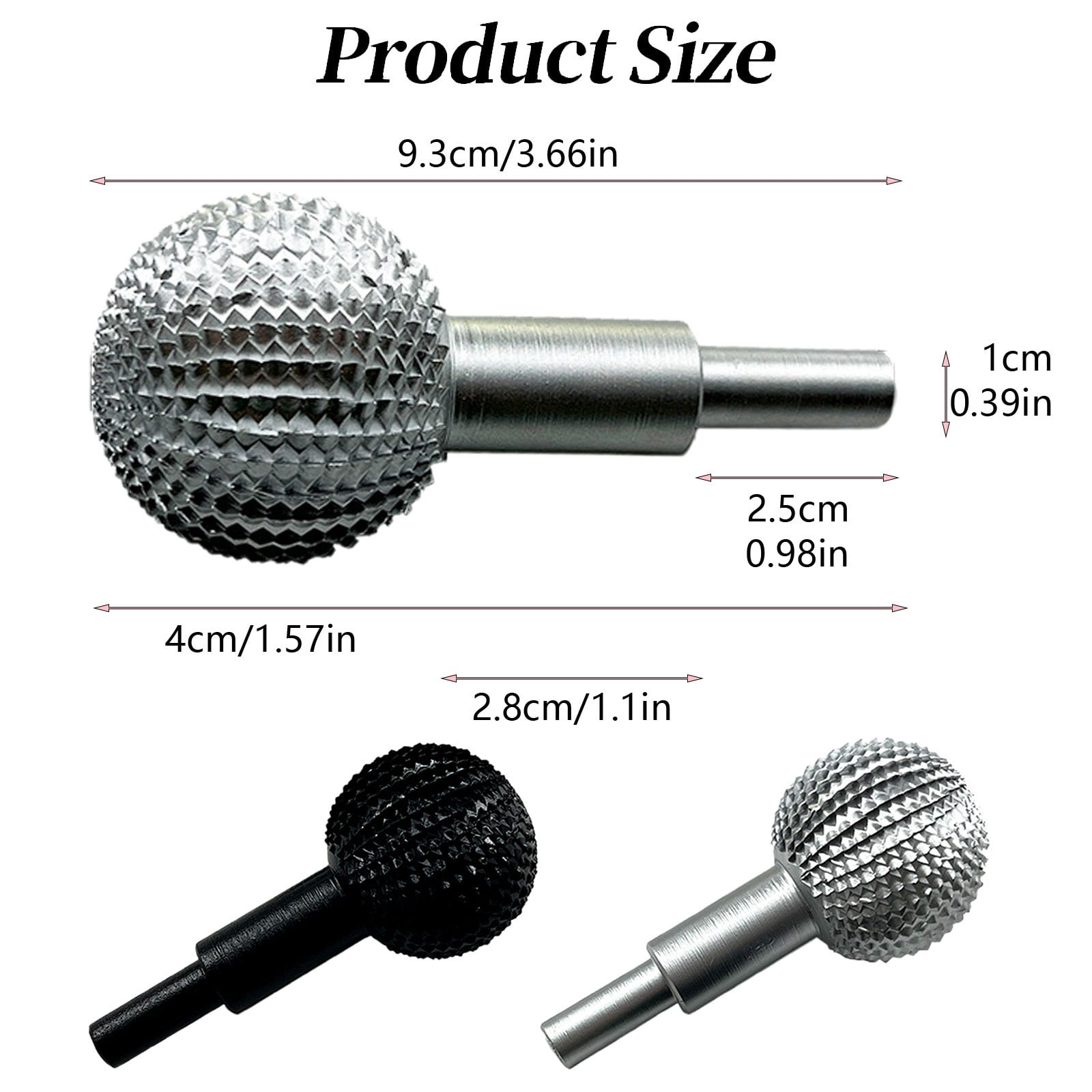 JWDX, 1 Grinding Head Woodworking Sphere Burr File Wood Carving Spherical Polishing Grinding for Head Cutter Wood Carving Kit for Beginners Power Tools Machine Computerized One Size Silver - Image 3