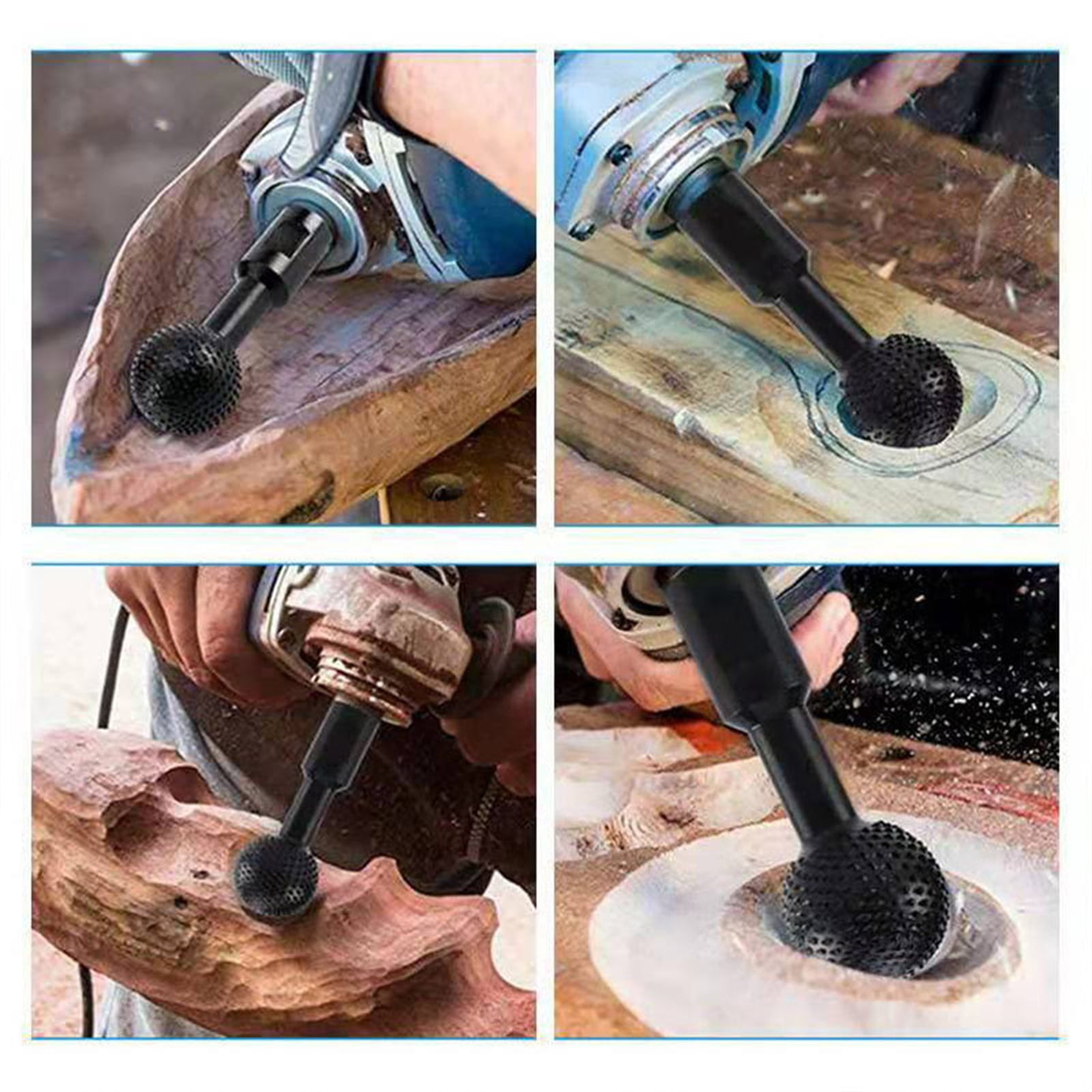 JWDX, 1 Grinding Head Woodworking Sphere Burr File Wood Carving Spherical Polishing Grinding for Head Cutter Wood Carving Kit for Beginners Power Tools Machine Computerized One Size Silver - Image 7