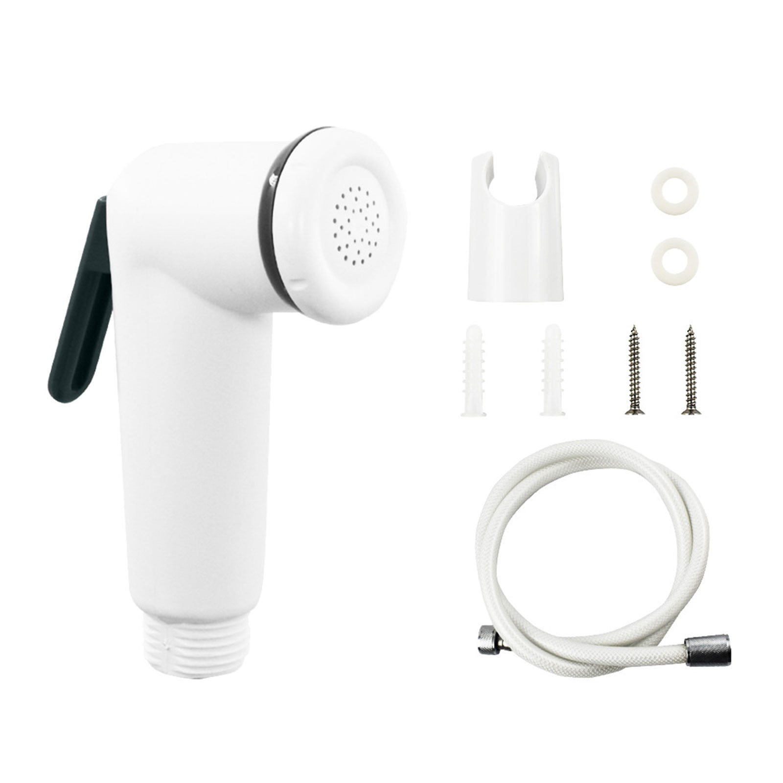 Sprayer with 4Ft Hose White Spray Gun JWDX, Spray Gun Set Multi Functional Bathroom Pressure Booster Spray Set High Pressure Rinse & Feminine Wash Nozzle Faucet Companion One Size White - Image 1