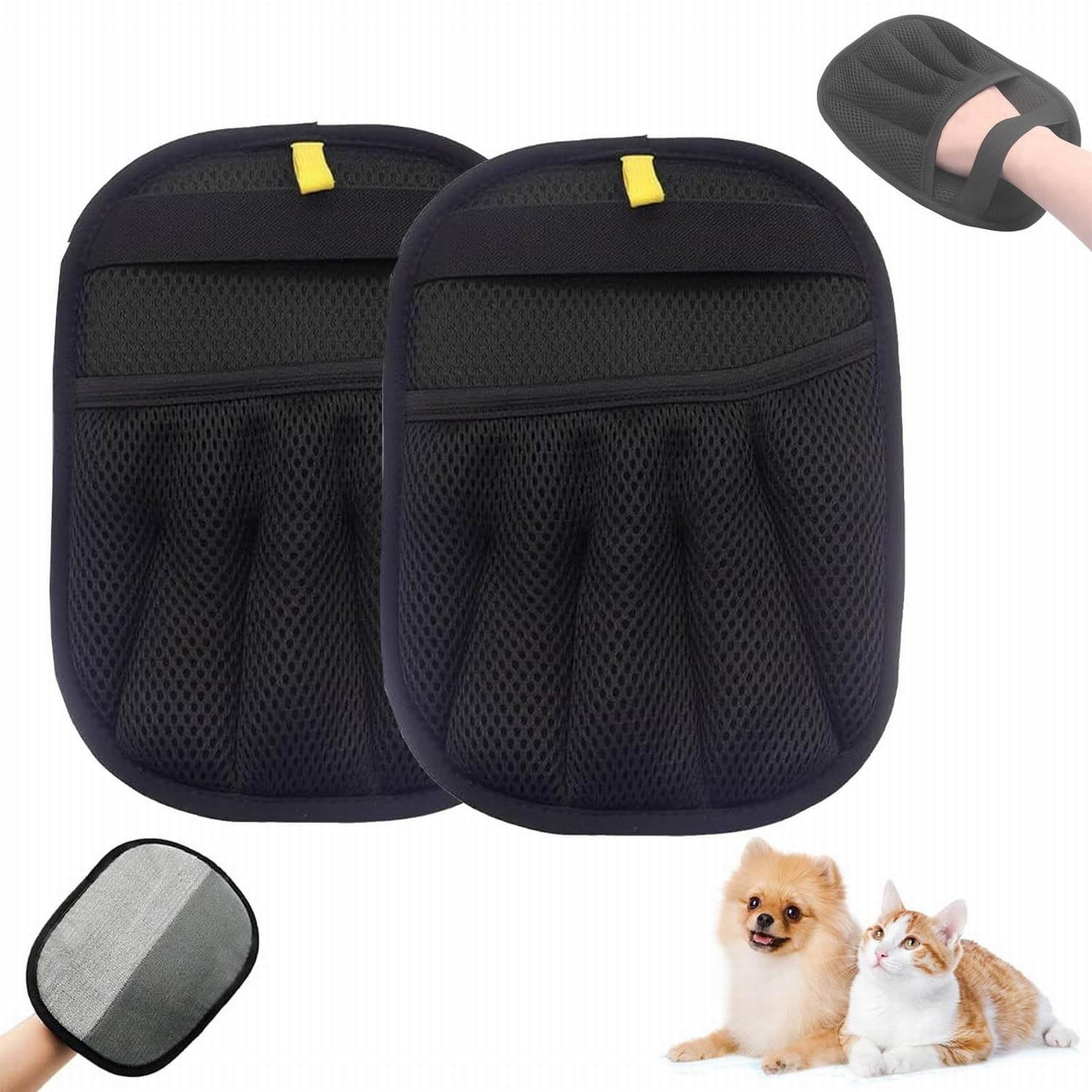 Pet Hair Removal Gloves JWDX, 1 Glove*2 Pet Hair Removal Glove Double Reusable Pet Hair Remover Electrostatic Gloves for Couch Furniture Clothing One Size*2 Black*2 - Image 2