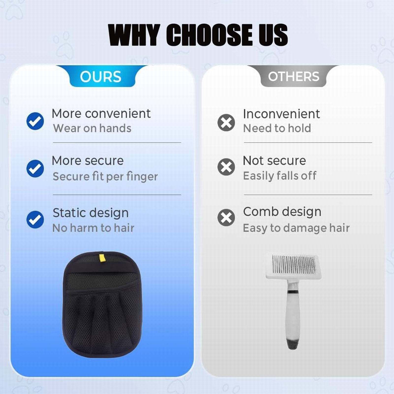 Pet Hair Removal Gloves JWDX, 1 Glove*2 Pet Hair Removal Glove Double Reusable Pet Hair Remover Electrostatic Gloves for Couch Furniture Clothing One Size*2 Black*2 - Image 4