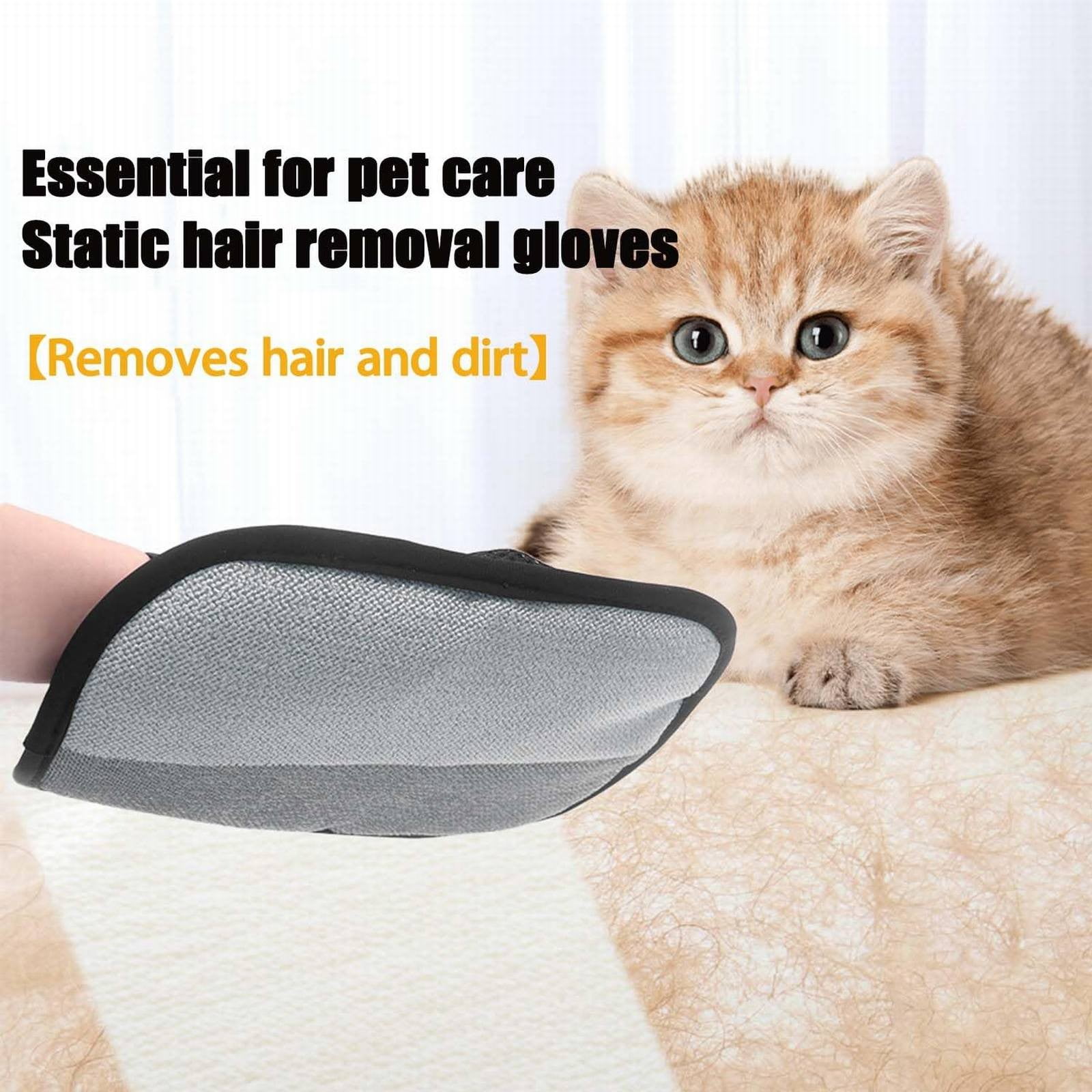 Pet Hair Removal Gloves JWDX, 1 Glove*2 Pet Hair Removal Glove Double Reusable Pet Hair Remover Electrostatic Gloves for Couch Furniture Clothing One Size*2 Black*2 - Image 7