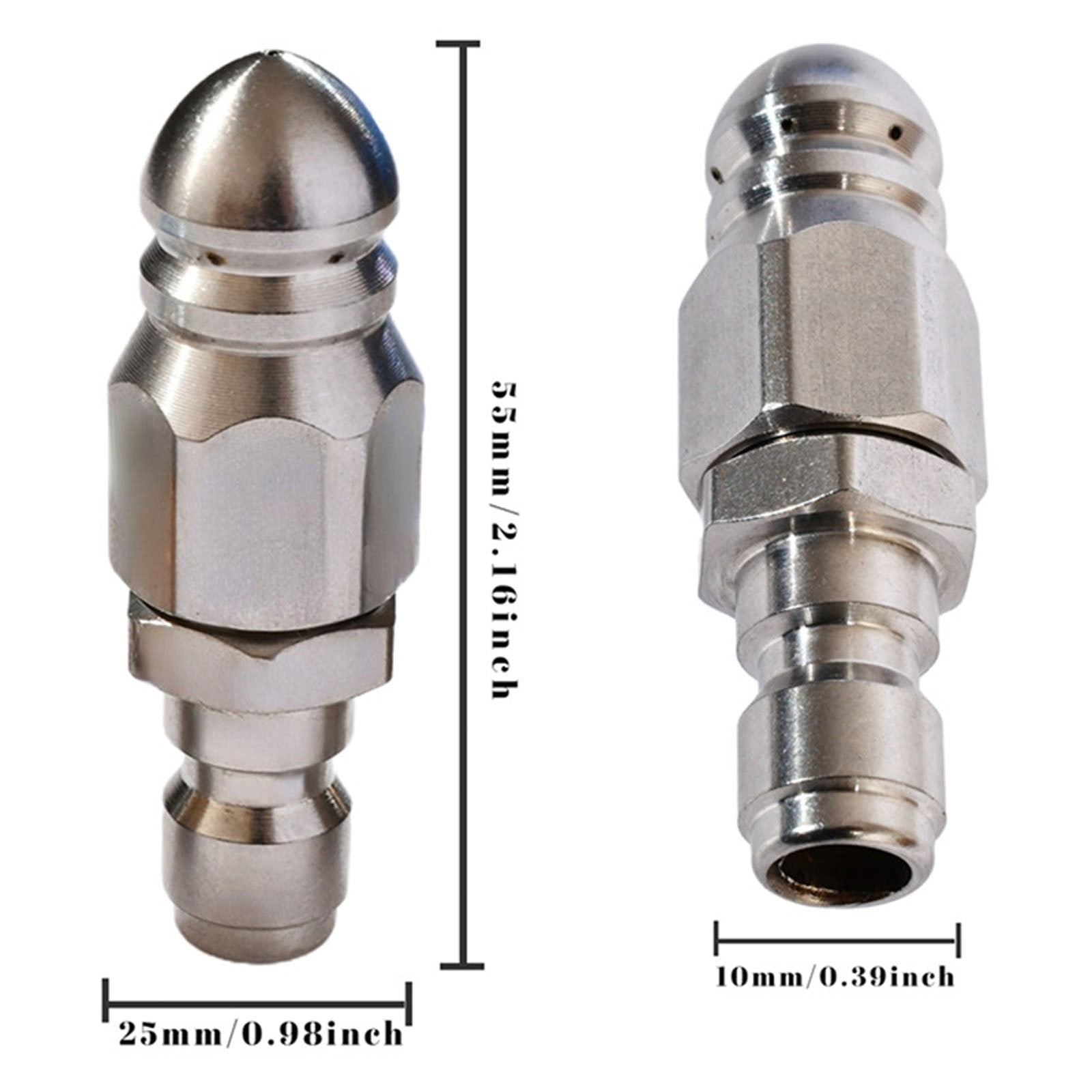 Cleaning the High Pressure Nozzle JWDX, 1x Cleaning High Pressure Nozzle Dredging Stainless High Pressure Nozzle One Size Silver - Image 3