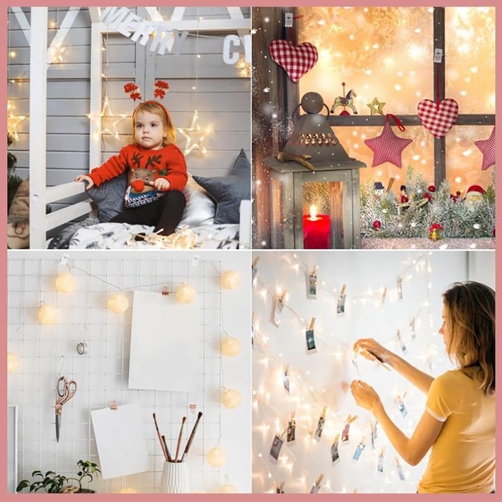 JWDX, 10x Clip Tapestry Wall Hangers Self Adhesive Clips Wall Clips Poster Hangers Shower Curtain Clips Double Adhesive Spring Clips for Blankets Posters Party 1