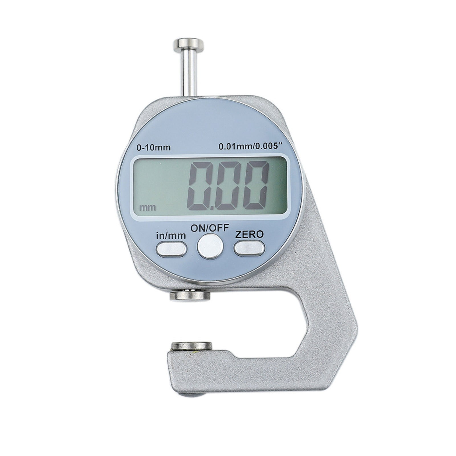 Thickness Meter Precision Digital Thickness Gauge High Precision Electronic Micrometer (Flat Head 0-10Mm) JWDX, Precisions Digital Thickness Gauges High Accuracy Electronic Micrometers With（0 10Mm） One Size Silver - Image 1