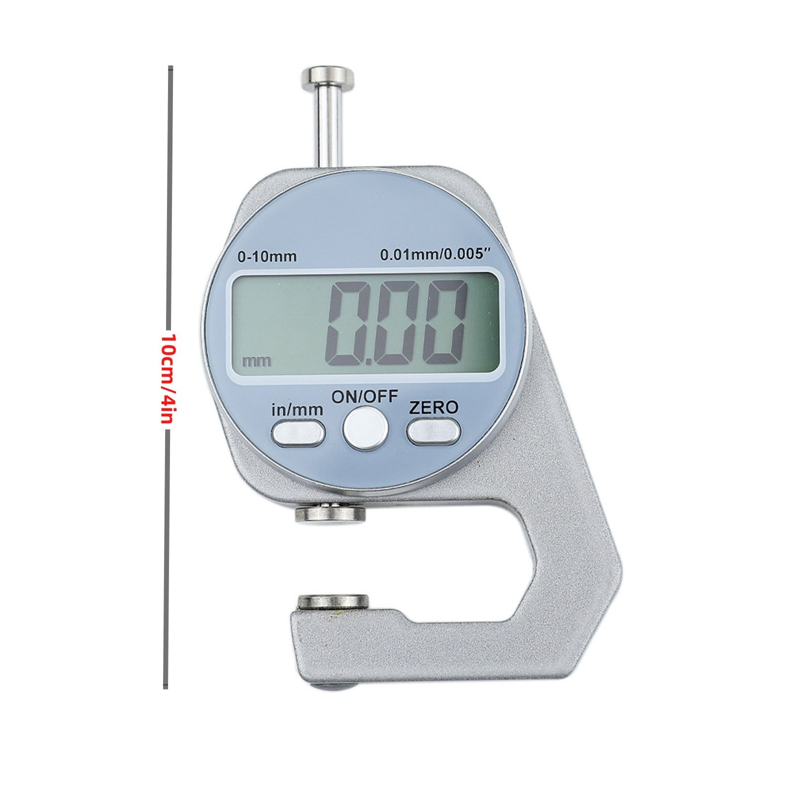 Thickness Meter Precision Digital Thickness Gauge High Precision Electronic Micrometer (Flat Head 0-10Mm) JWDX, Precisions Digital Thickness Gauges High Accuracy Electronic Micrometers With（0 10Mm） One Size Silver - Image 3