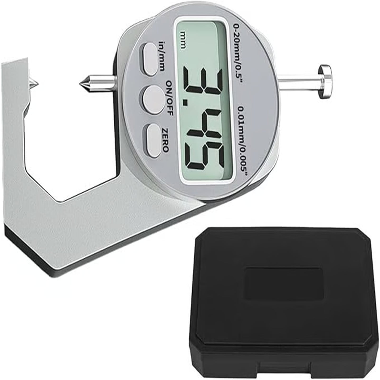 Thickness Meter Precision Digital Thickness Gauge High Precision Electronic Micrometer (Flat Head 0-10Mm) JWDX, Precisions Digital Thickness Gauges High Accuracy Electronic Micrometers With（0 10Mm） One Size Silver - Image 8