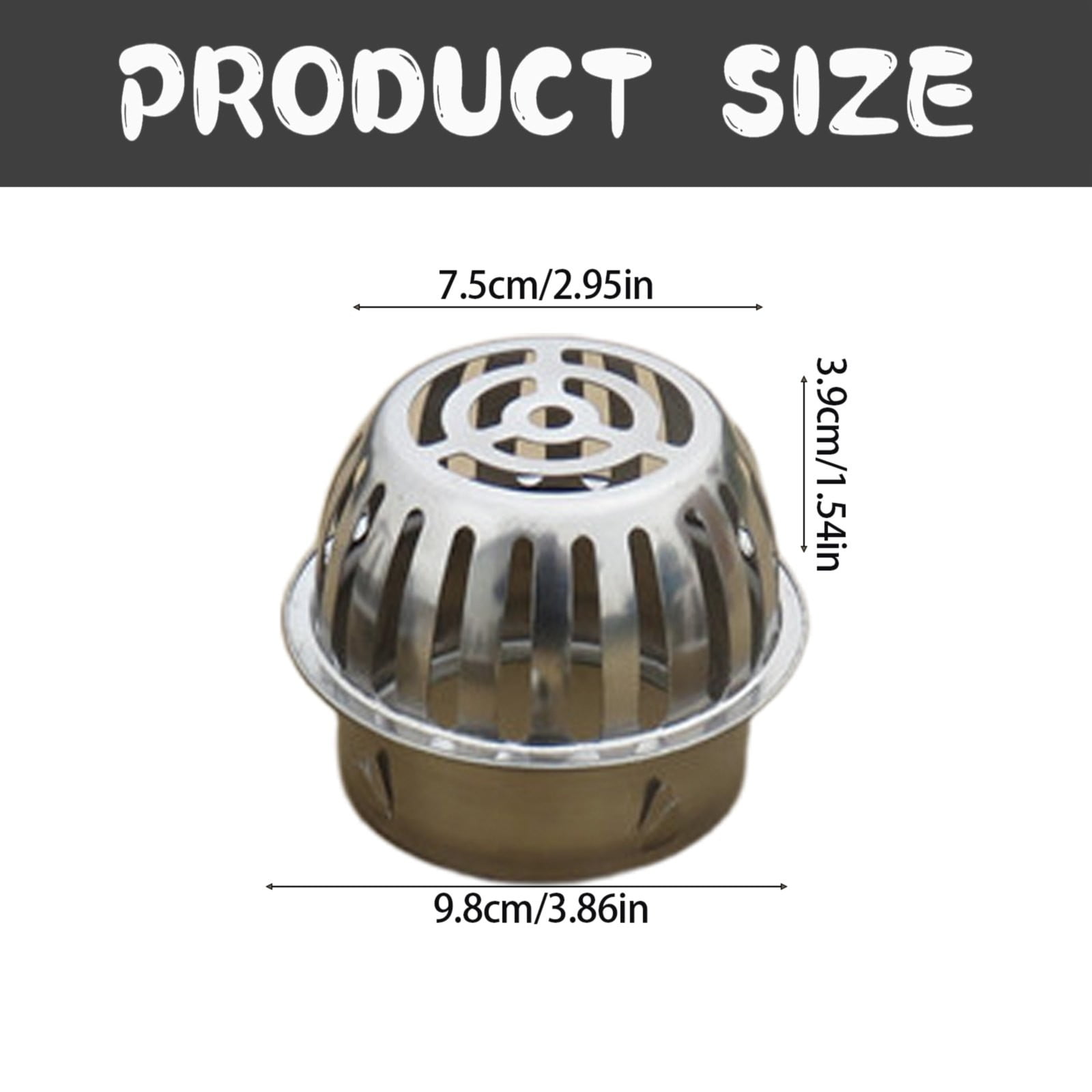 Balcony Floor Drain Cover JWDX, 1 Balcony Floor Drain Cover Circular Grille Cover Indoor and Outdoor Cover Accessories for Sewers and Pipes One Size Silver - Image 3