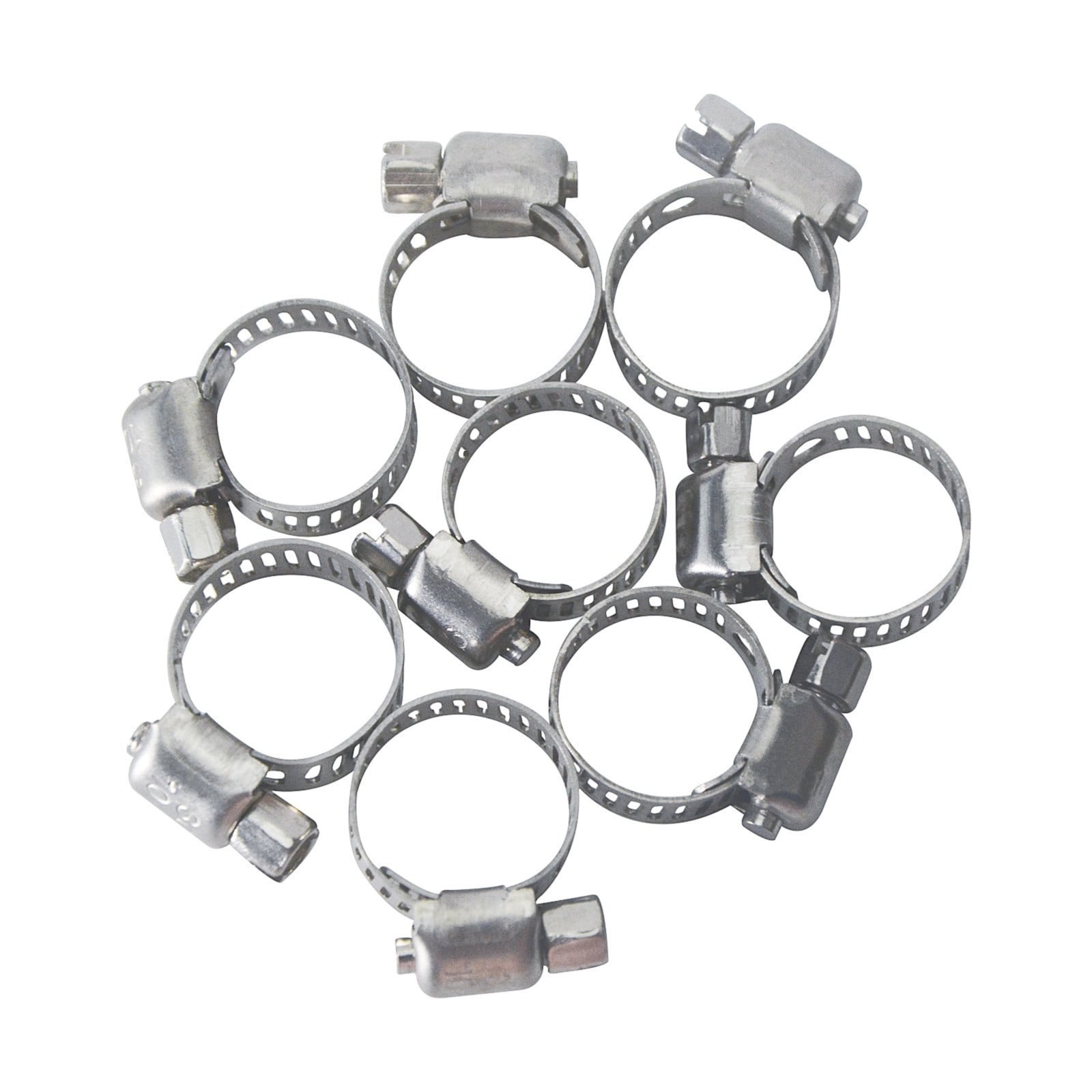 30Pc 304 Stainless Steel Beautiful Throat Clamp (Hand-Made 30Pc 304 10-16Mm Throat Clamp) JWDX, 30 Pack Hose Clamps Stainless Steel Clamps Worm Gear Hose Clamp Miniature Powerseal Kit One Size Silver - Image 5