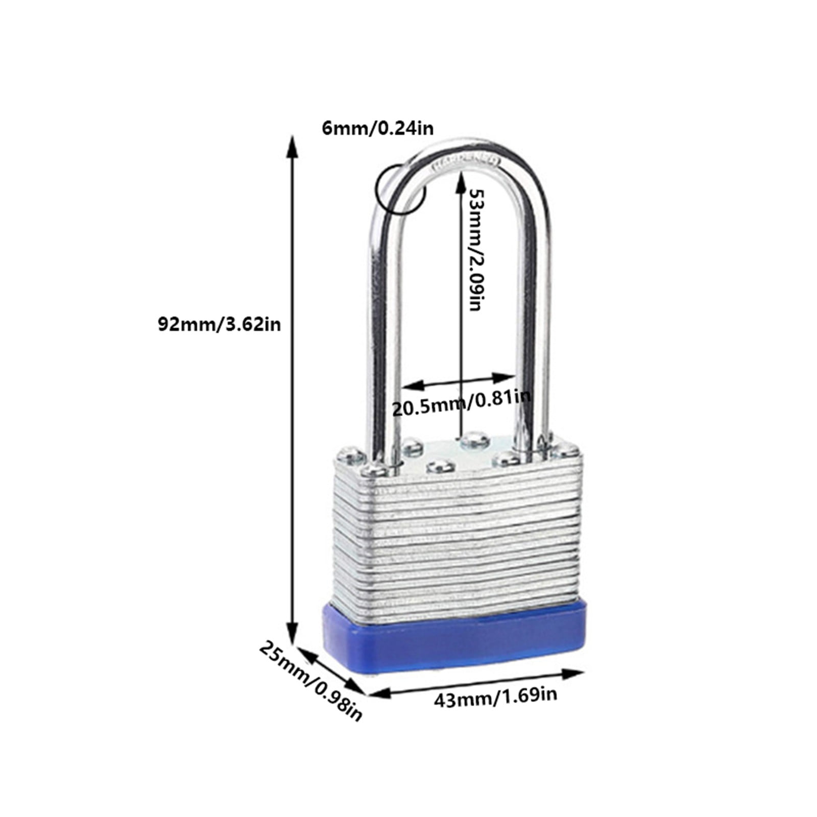 40Mm Thousand Layer Lock 2Pc 2X Dust Lock Laminated Key Lock 2 Same Key Padlocks Long 2 Pack JWDX One Size Silver - Image 2
