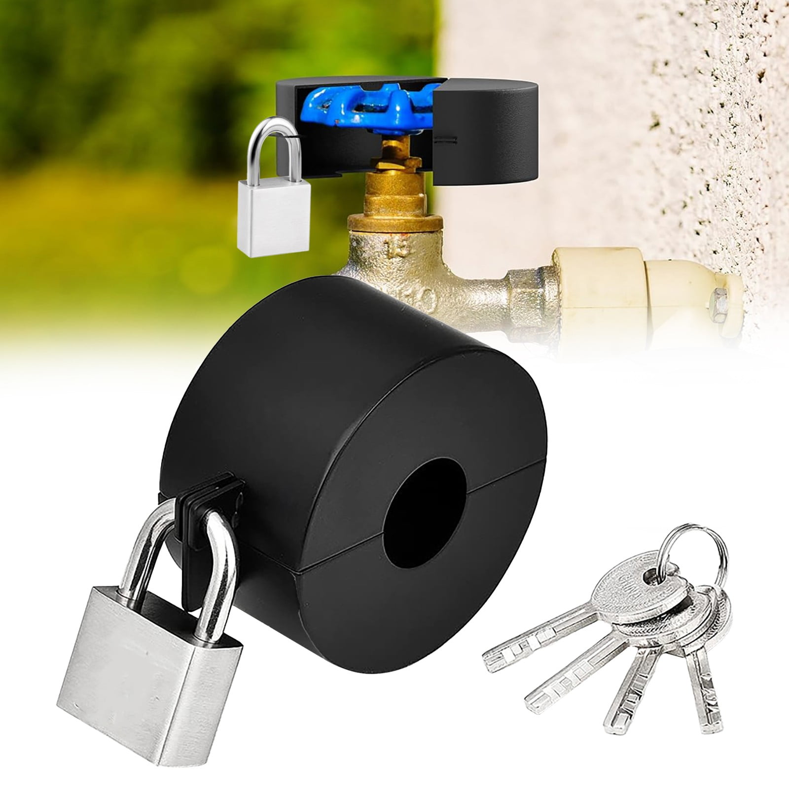 Door Handle Faucet Protection Cover Faucet Locks Outdoor Water Spigot Lock With Combination Lock Hose Bib Lock Stainless Water And Stop Unauthorized Water Use For Garden Etc JWDX One Size Silver - Image 2