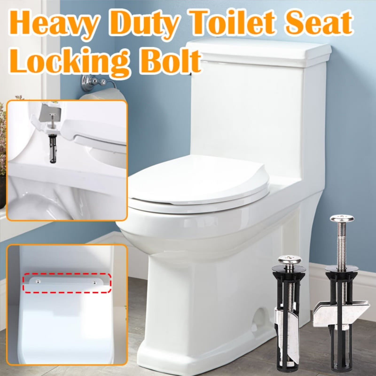 Toilet Lid Fixing Screw Locking (Including 18, 28Mm Gasket) 1, Toilet Seat Kit Screws Quick Release Easy To Install Toilet Seat Replacement Parts Kit Toilet Cover Accessories Fixing Accessories JWDX One Size Black - Image 2