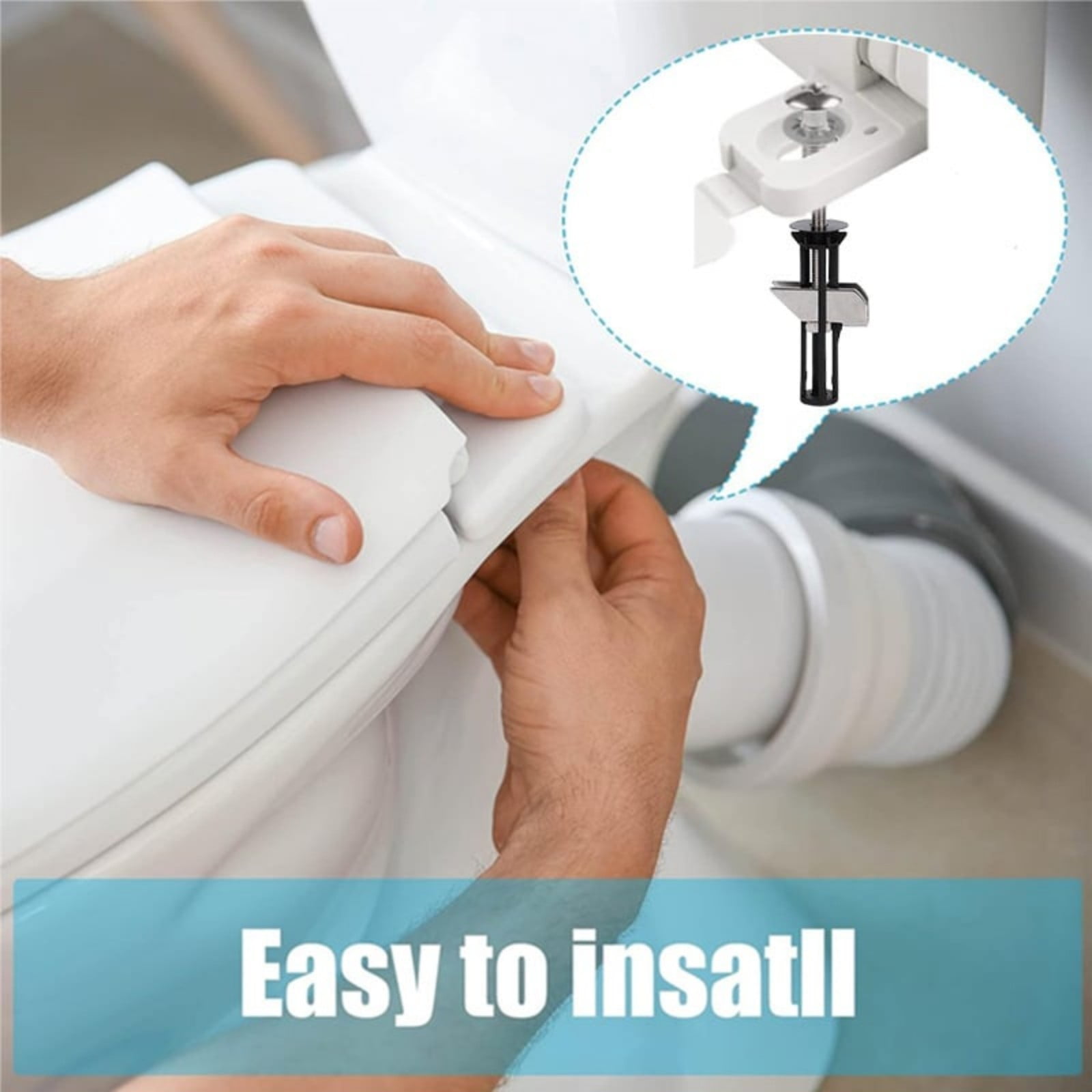 Toilet Lid Fixing Screw Locking (Including 18, 28Mm Gasket) 1, Toilet Seat Kit Screws Quick Release Easy To Install Toilet Seat Replacement Parts Kit Toilet Cover Accessories Fixing Accessories JWDX One Size Black - Image 6