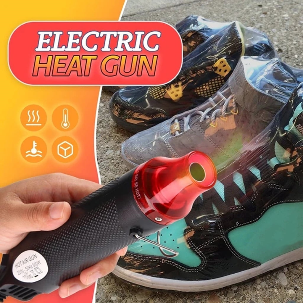 Multifunctional Hot Air Gun 220V Hot Air Gun Black - Flat Plug 1 × Heat Gun Paint Heat Shrink Wrap Tool Tool Crafts Diy Drying Embossing Tools & Home Improvement JWDX One Size Black - Image 2