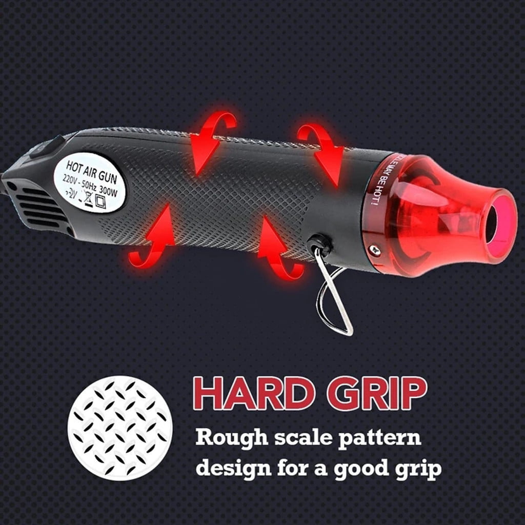 Multifunctional Hot Air Gun 220V Hot Air Gun Black - Flat Plug 1 × Heat Gun Paint Heat Shrink Wrap Tool Tool Crafts Diy Drying Embossing Tools & Home Improvement JWDX One Size Black - Image 3