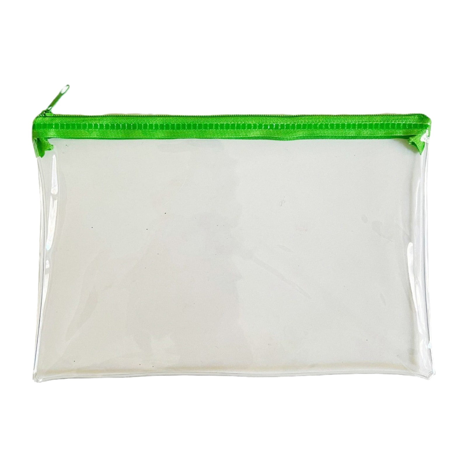 Transparent Pencil Case Zipper Bag Green 1 Transparent Pencil Case Zipper Bag Clear Pencil Case With Zipper Transparent Pvc For Schǒ-ǒI Exams Home And Travel JWDX One Size Green - Image 1