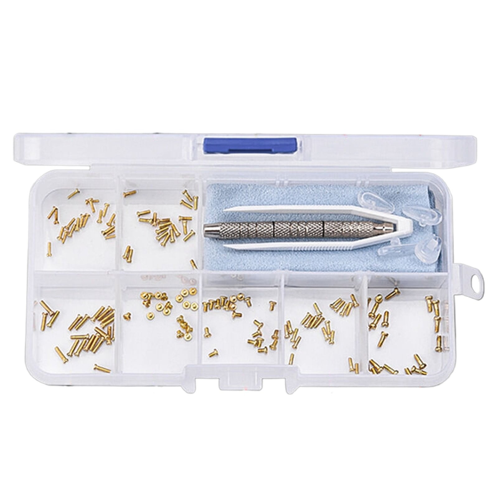 1 Set Of Glasses Screws A Set Of Eyeglass Screws 1 Set Glass Screws Screwdriver Kits Glasses Repair Kit Glasses Screws Tiny Screws For Glasses JWDX One Size Gold - Image 1