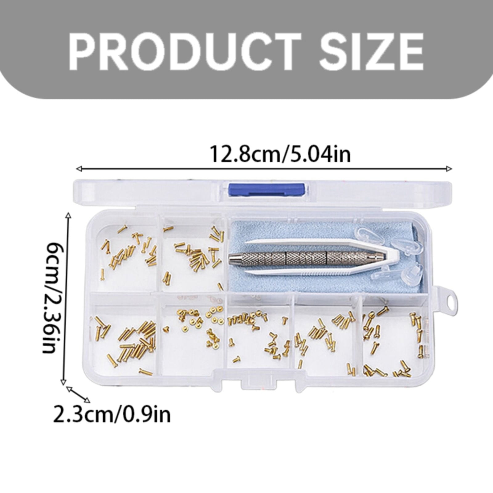 1 Set Of Glasses Screws A Set Of Eyeglass Screws 1 Set Glass Screws Screwdriver Kits Glasses Repair Kit Glasses Screws Tiny Screws For Glasses JWDX One Size Gold - Image 3