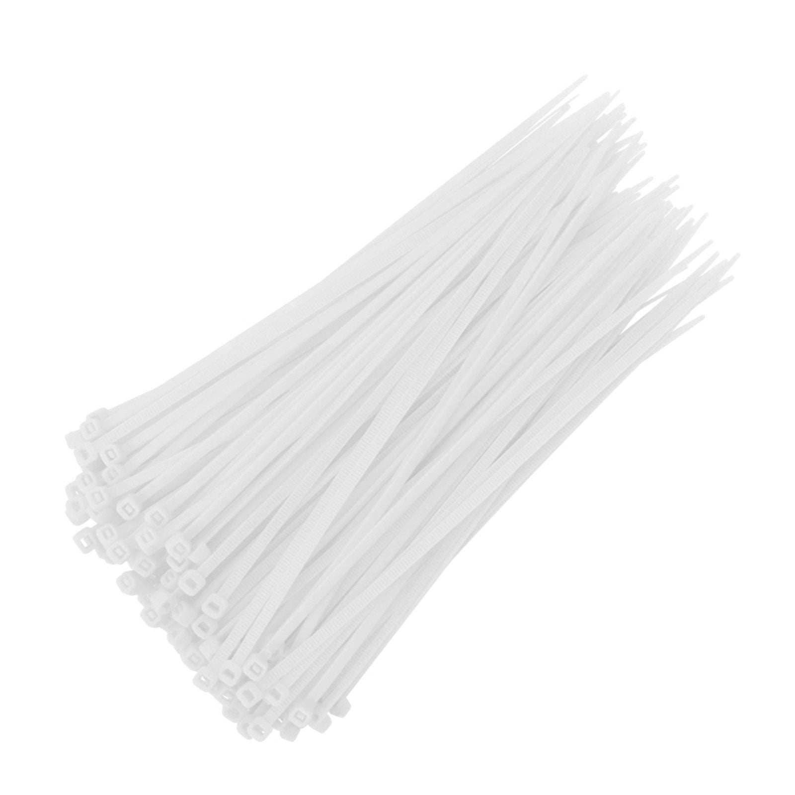 100 Cable Ties, 3Mm Wide, White Cable Zip Ties Heavy Duty 6 Inch, Premium Plastic Wire Ties With 18 Pounds Tensile Strength, Self-Locking Black Nylon Tie Wraps For Indoor And Outdoor JWDX One Size White - Image 2